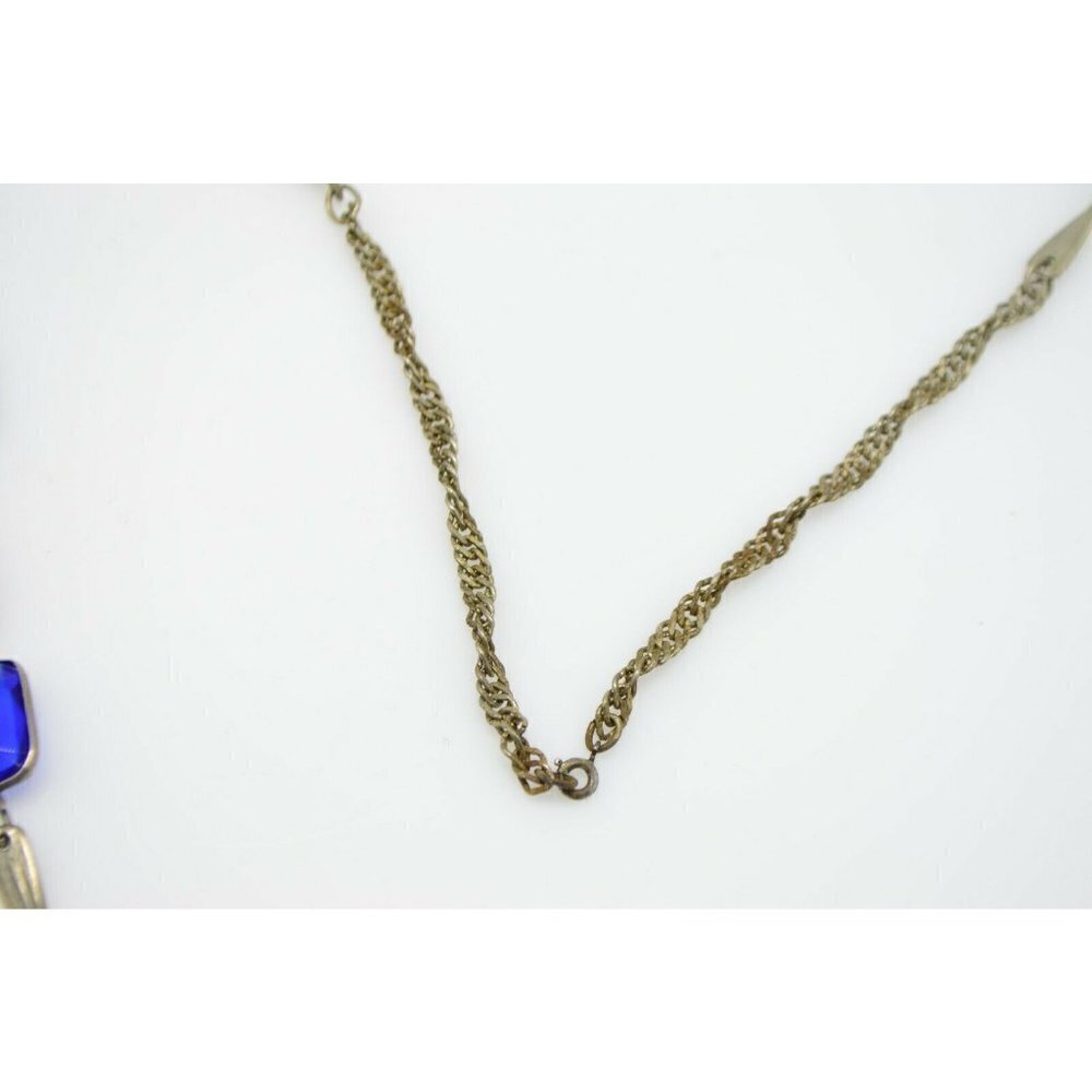 Blue Plastic Rhinestone Graduated Chain Link Art - Picture 4 of 5